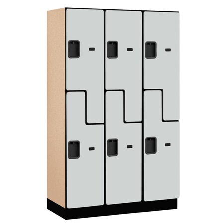 Salsbury Industries Wardrobe Locker, 45" W, 18" D, 76" H, (3) Wide, (6) Openings, Gray 27368GRY